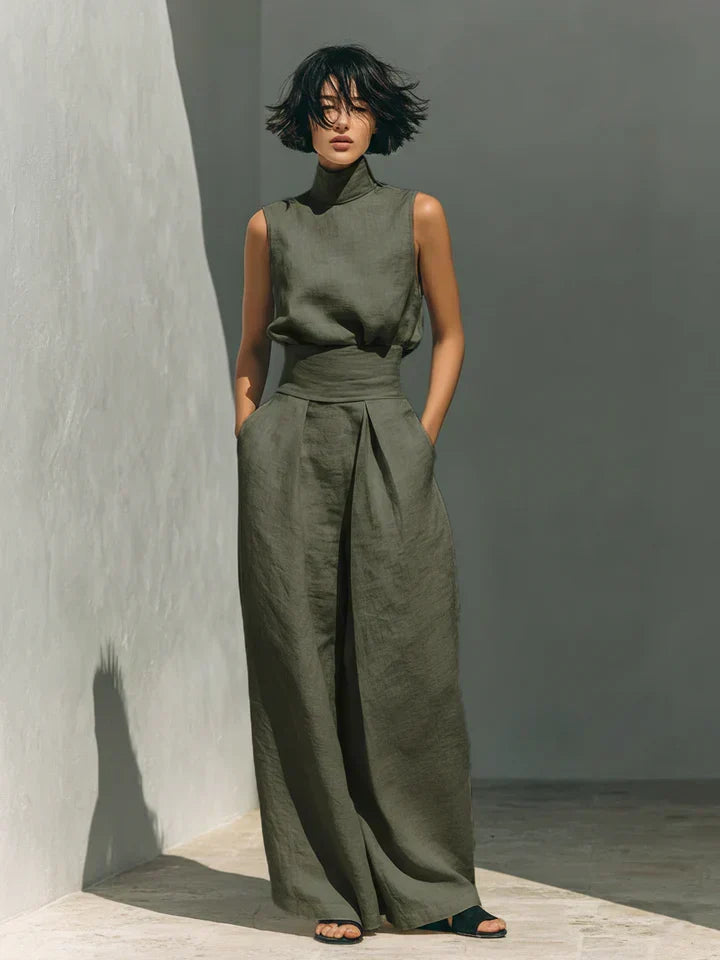 CRISTINA | MINIMALIST COTTON & LINEN TWO-PIECE SET