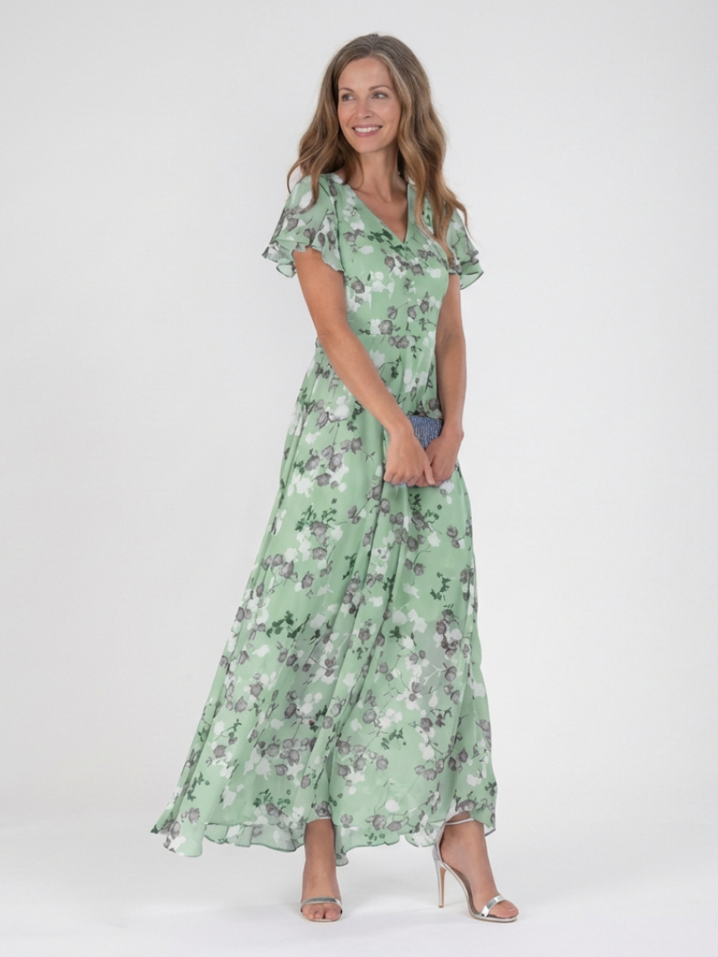 ELENA | TUMMY COVERING FLORAL MAXI DRESS
