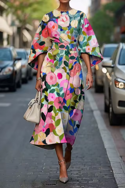 VALERIA | ELEGANT FLORAL DRESS