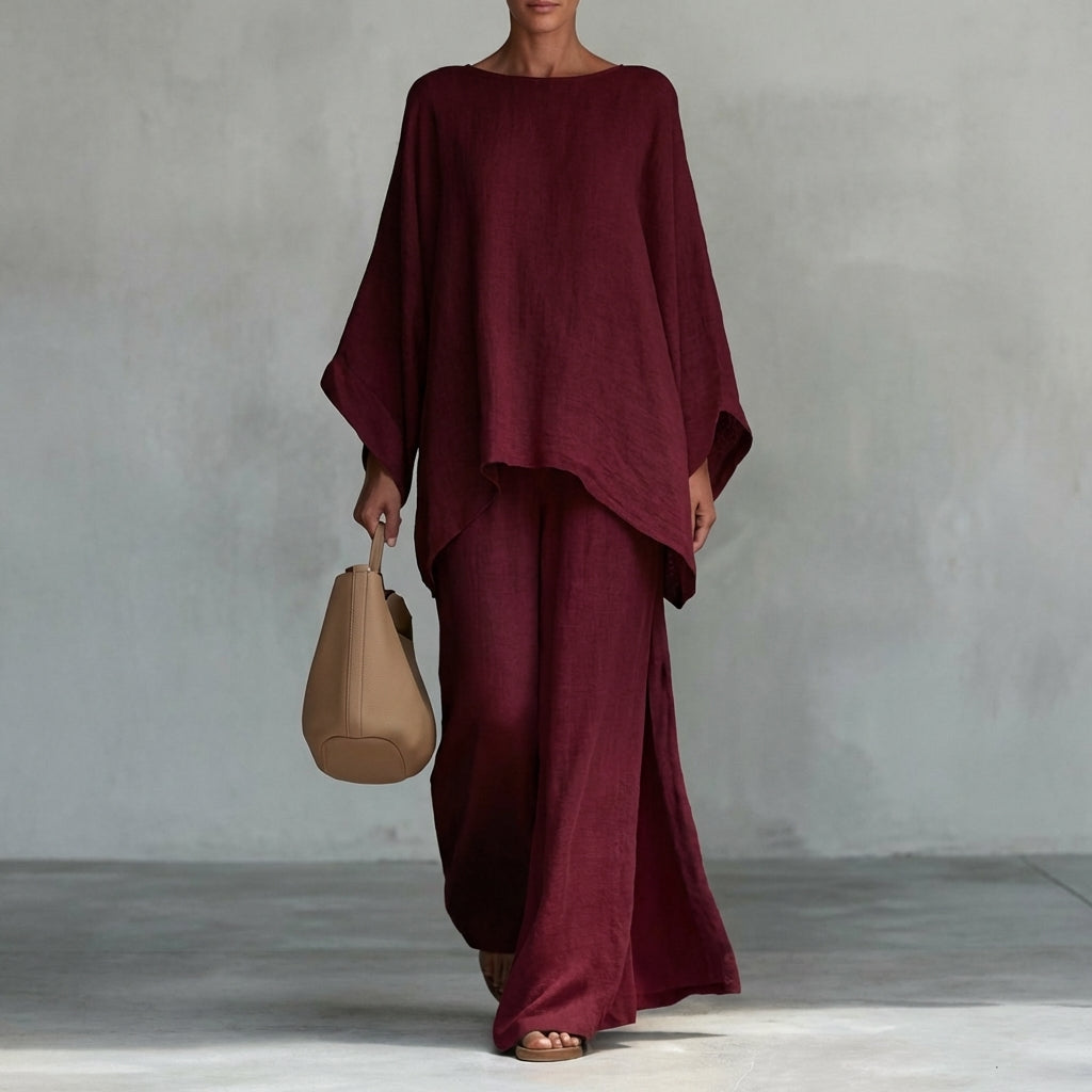 BEATRICE | LONG-SLEEVE TWO-PIECE SET WITH LOOSE PANTS