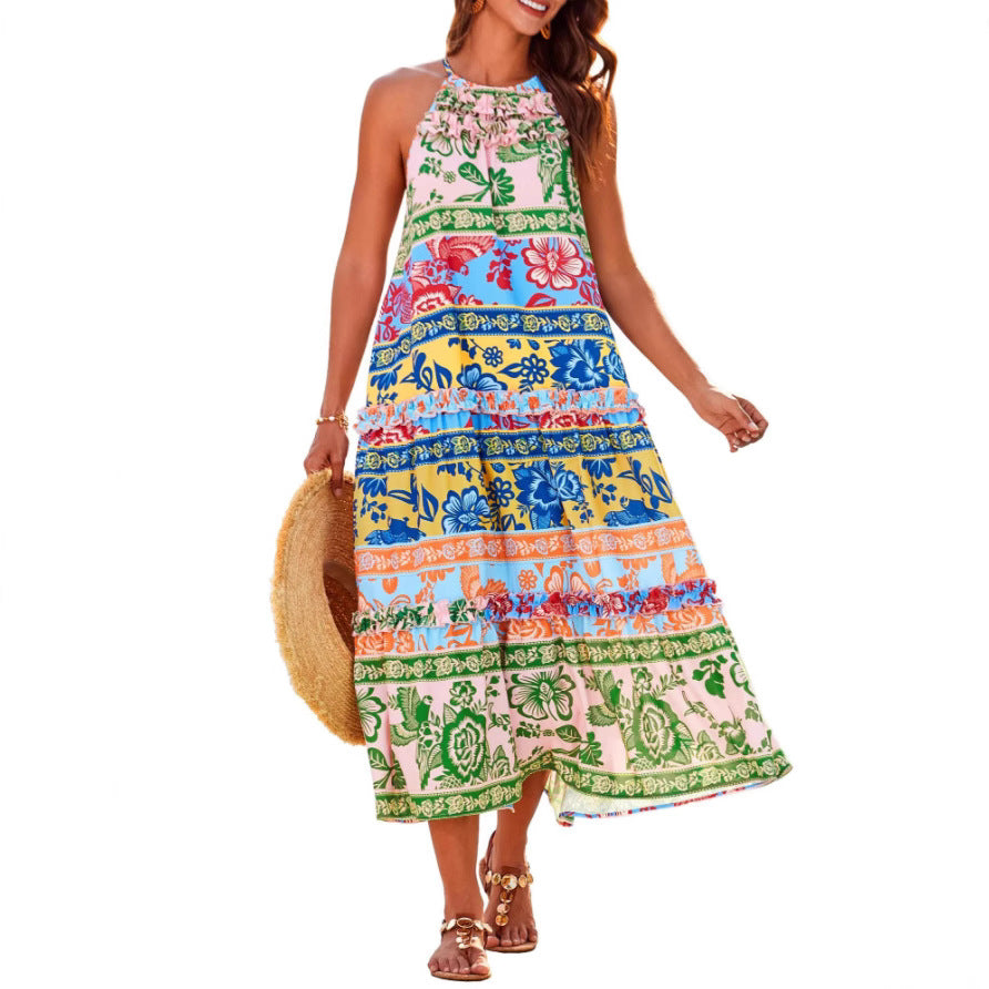 EMILY | COLOURFUL MAXI DRESS WITH TUMMY COVERAGE