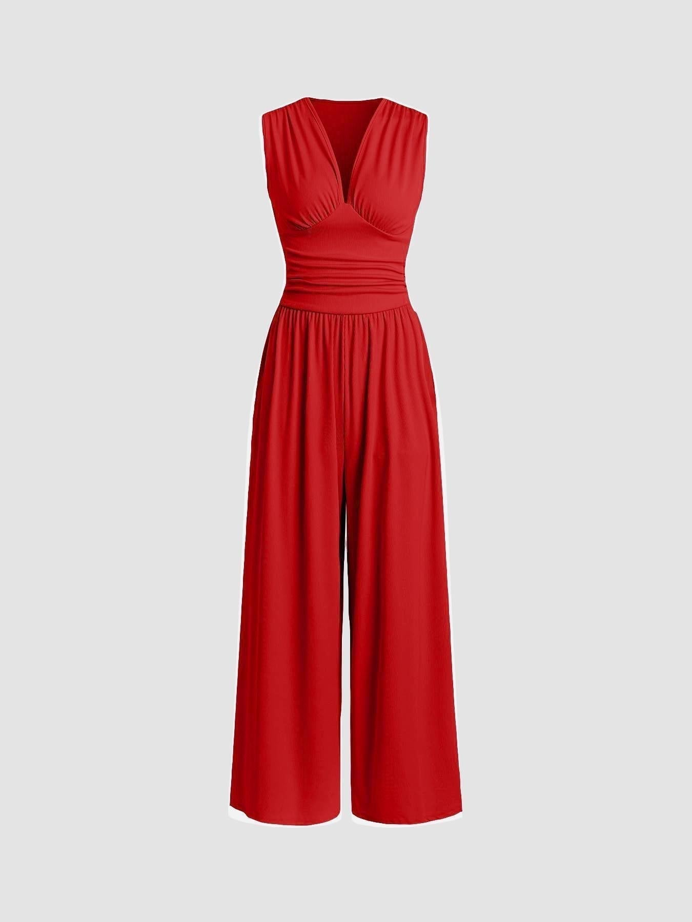 Charity | Elegant Sleeveless Wide-Leg Jumpsuit