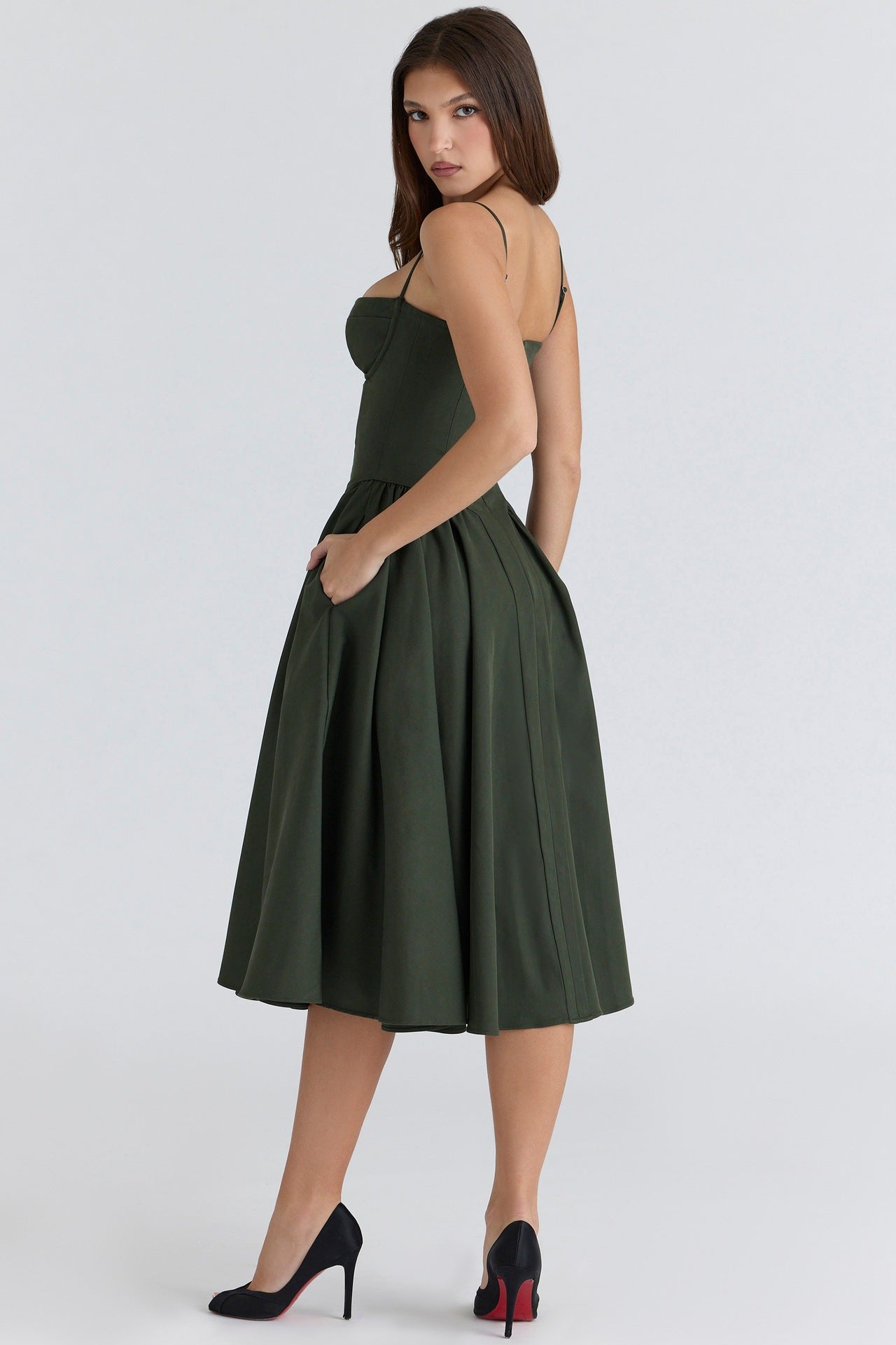 ROMA | ELEGANT CORSET MIDI DRESS
