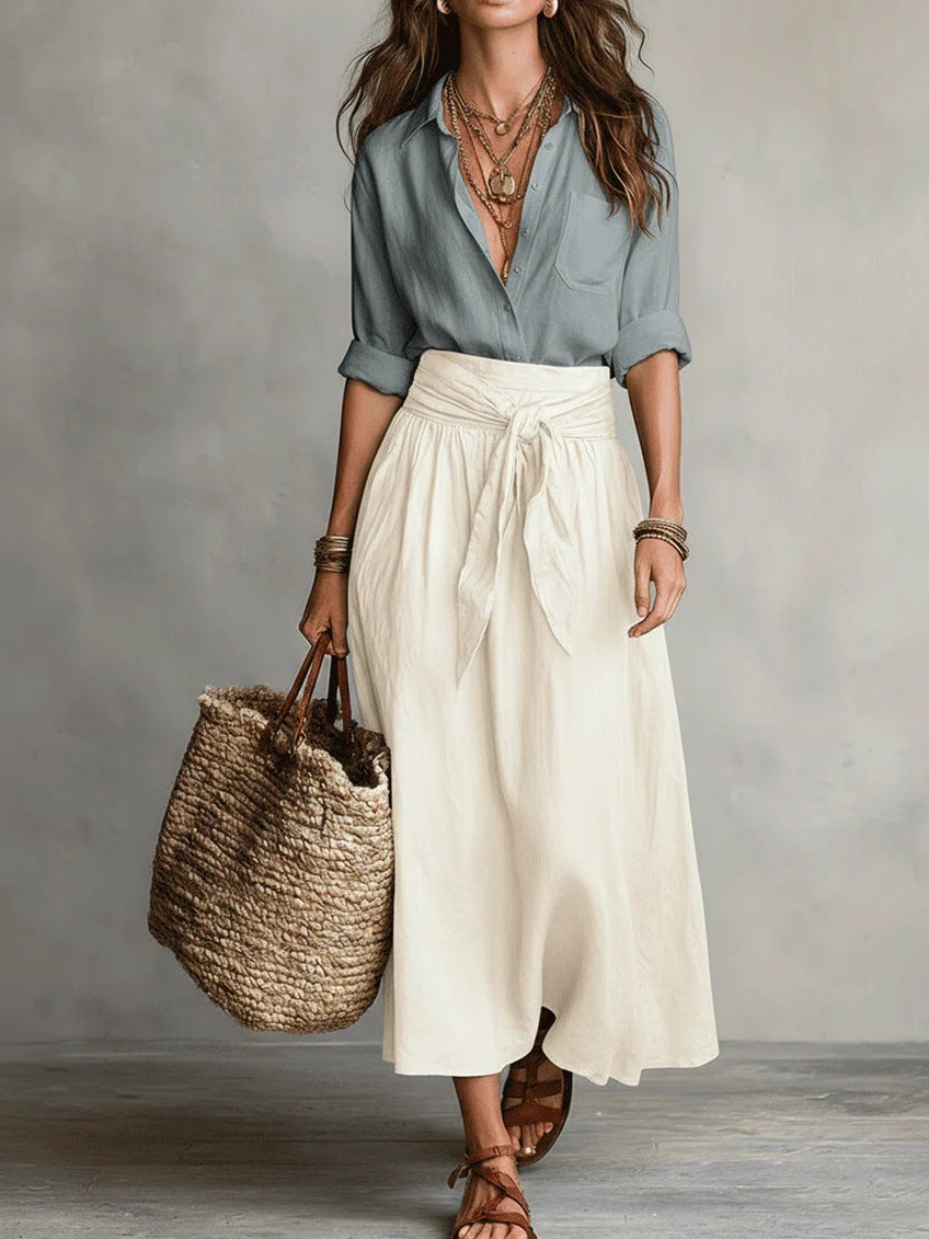 RIVER | ELEGANT TWO-PIECE MIDI SKIRT SET