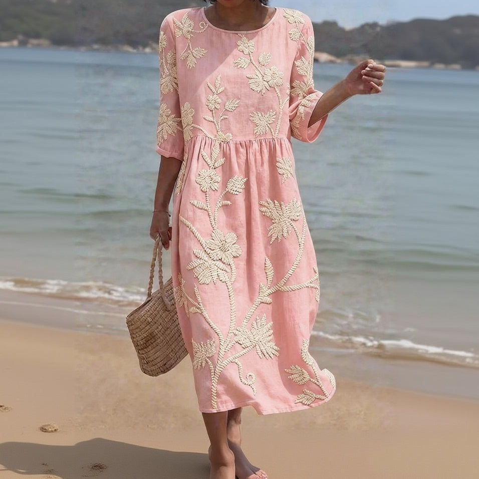 VIOLET | ELEGANT TUMMY COVERAGE FLORAL DRESS