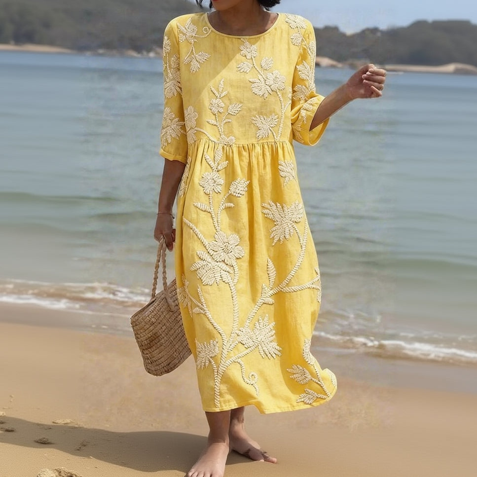 VIOLET | ELEGANT TUMMY COVERAGE FLORAL DRESS