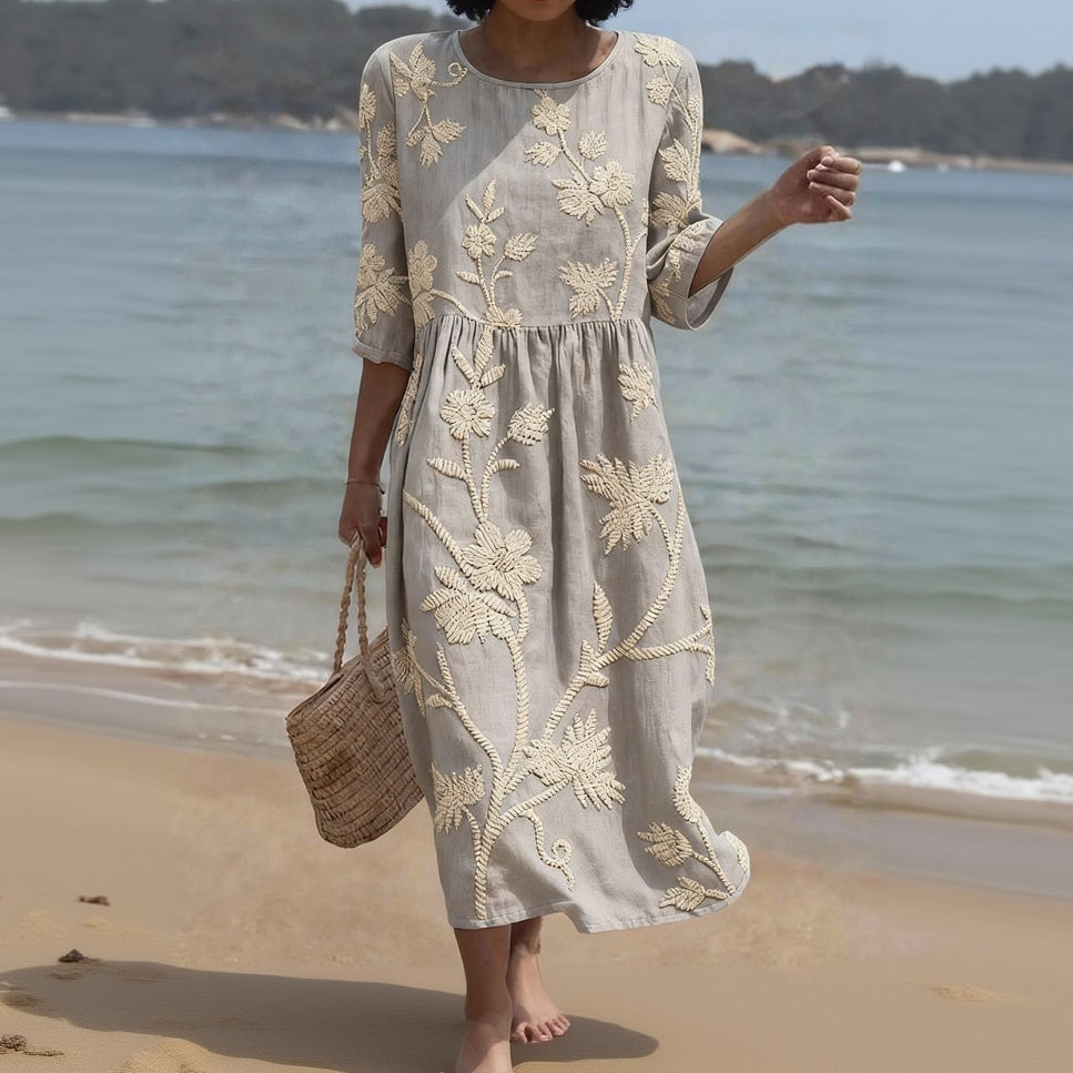 VIOLET | ELEGANT TUMMY COVERAGE FLORAL DRESS