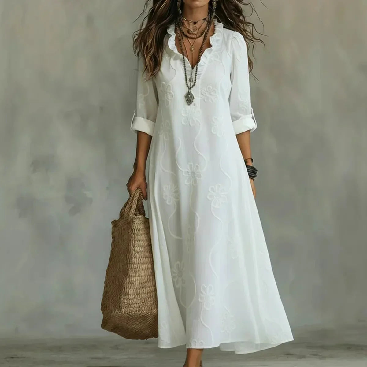 SIAN | ELEGANT FLORAL MAXI DRESS