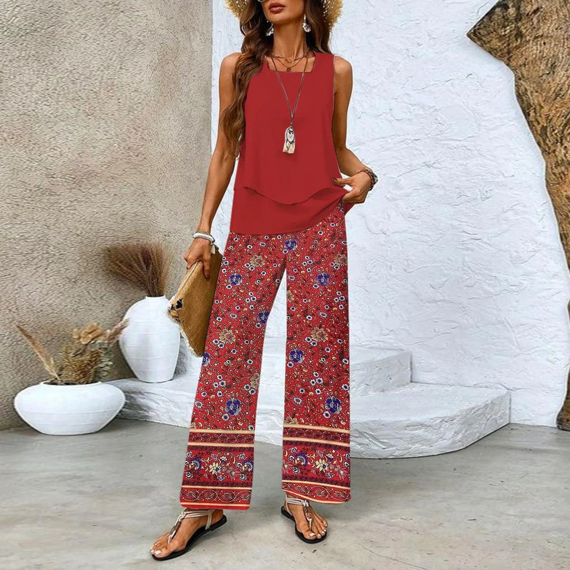 JOANNIE | LIGHT TUMMY COVERING TWO-PIECE SUMMER SET
