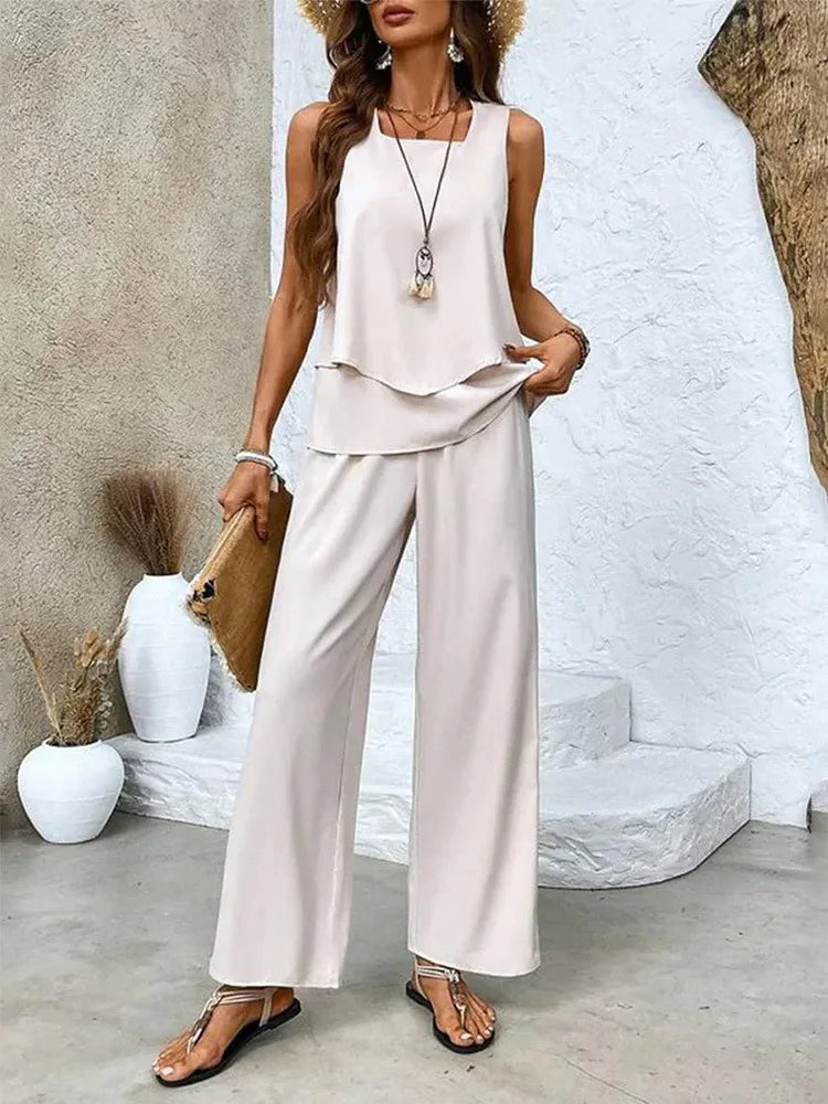 JOANNIE | LIGHT TUMMY COVERING TWO-PIECE SUMMER SET