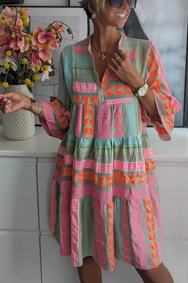 LUNA | PATTERNED FLOWING MIDI DRESS