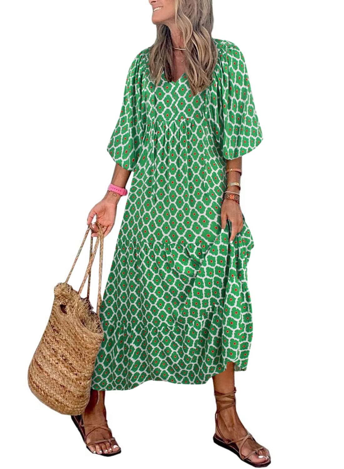 EMILY | FLORAL MAXI DRESS WITH TUMMY COVERAGE