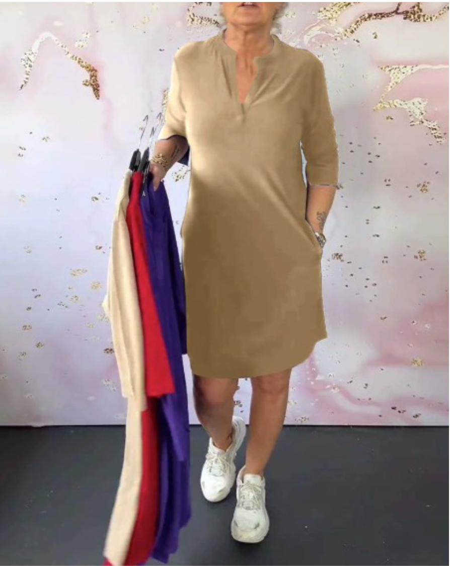 CHARLOTTE | ELEGANT V-NECK CASUAL DRESS