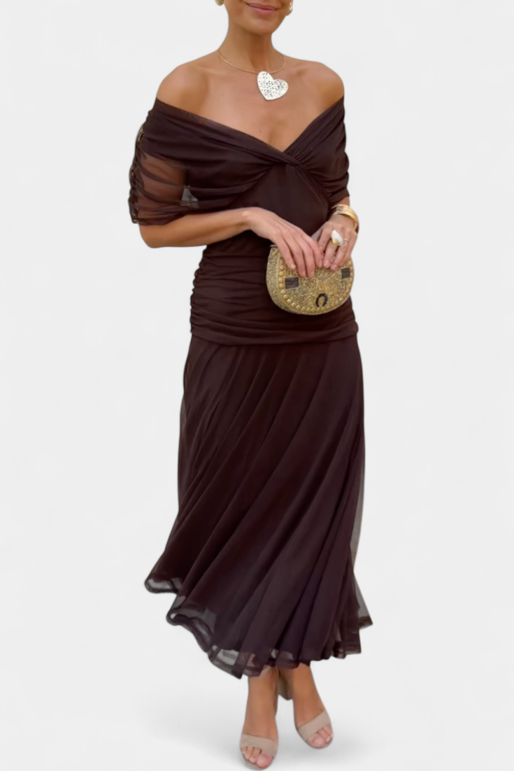 SERENA | ELEGANT DRAPED EVENING DRESS