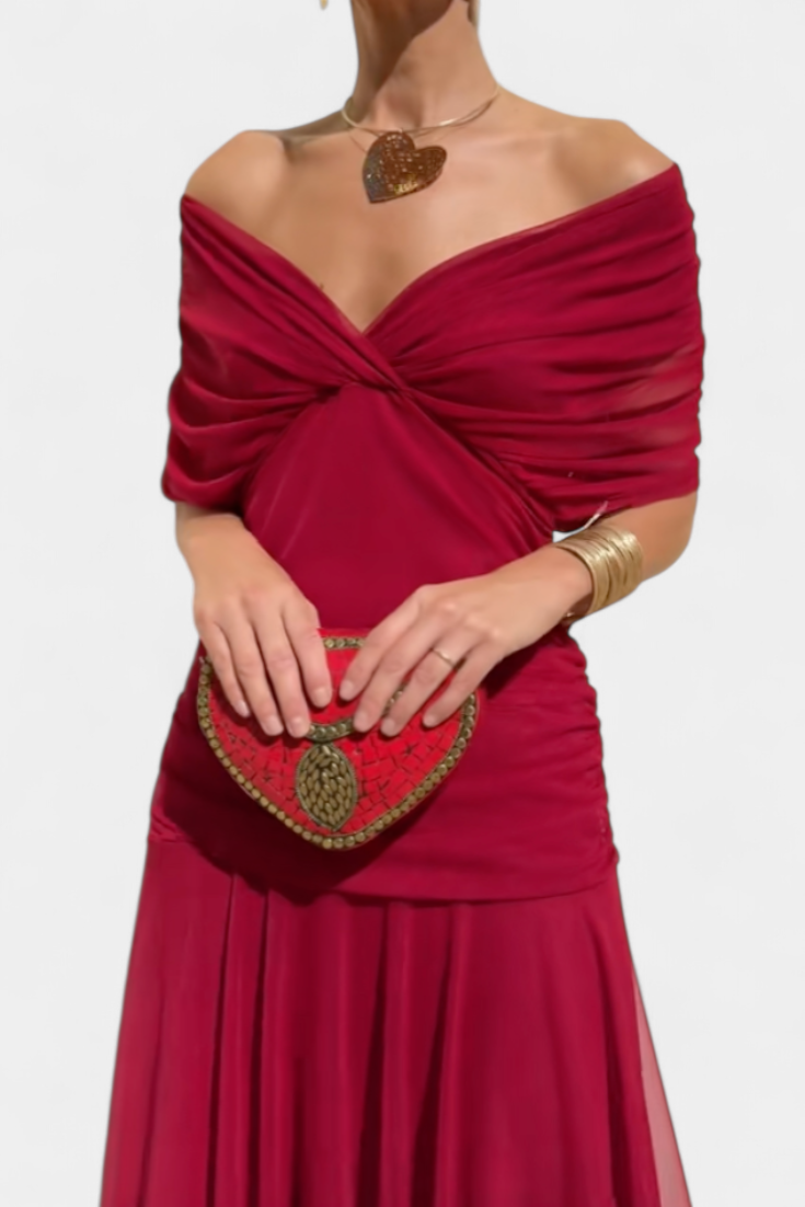 SERENA | ELEGANT DRAPED EVENING DRESS
