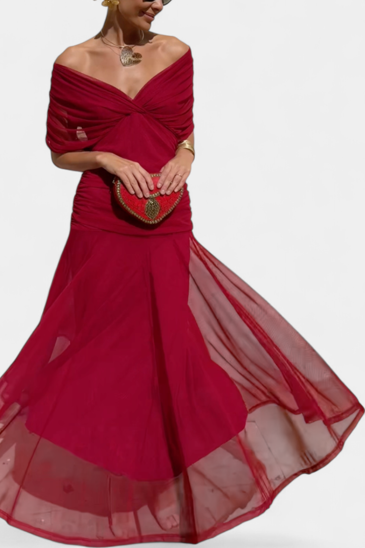 SERENA | ELEGANT DRAPED EVENING DRESS