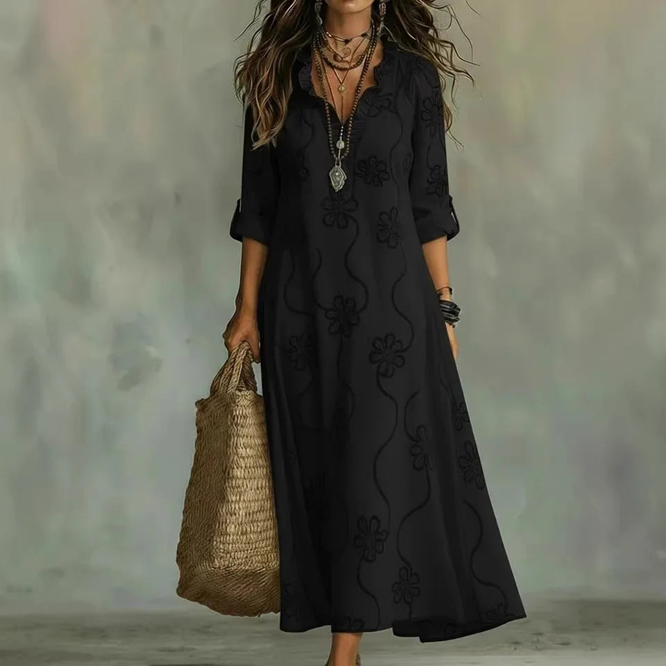 SIAN | ELEGANT FLORAL MAXI DRESS