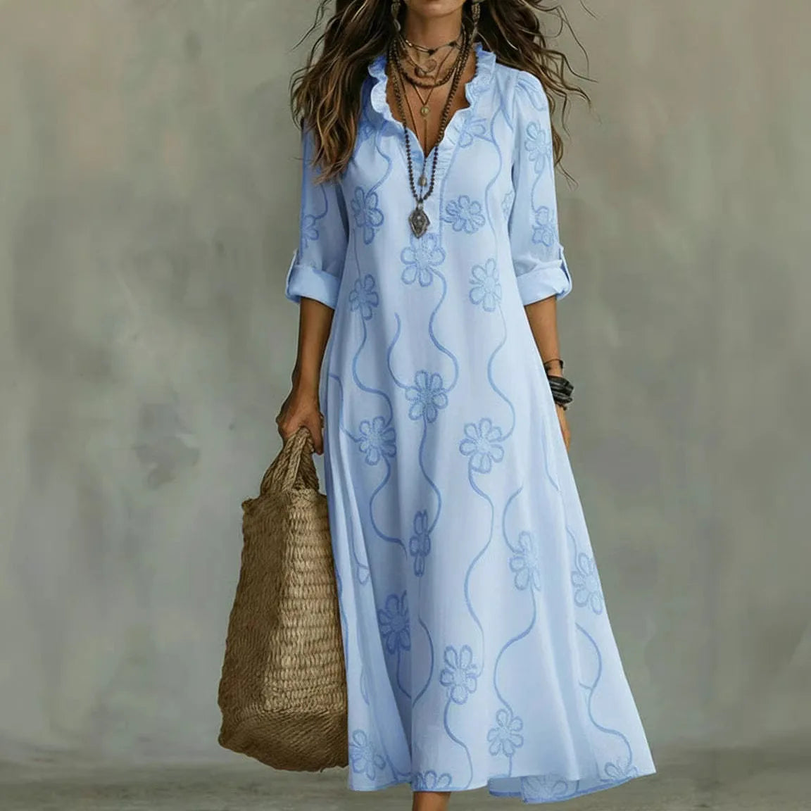 SIAN | ELEGANT FLORAL MAXI DRESS