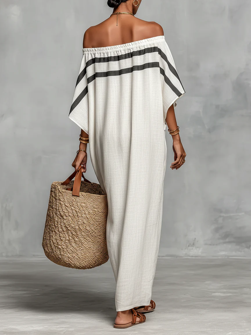 NYLA | OFF-SHOULDER BATWING-SLEEVE MAXI DRESS