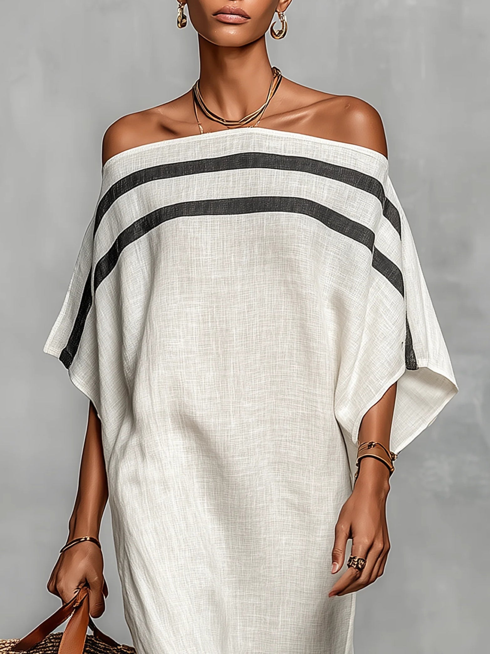 NYLA | OFF-SHOULDER BATWING-SLEEVE MAXI DRESS