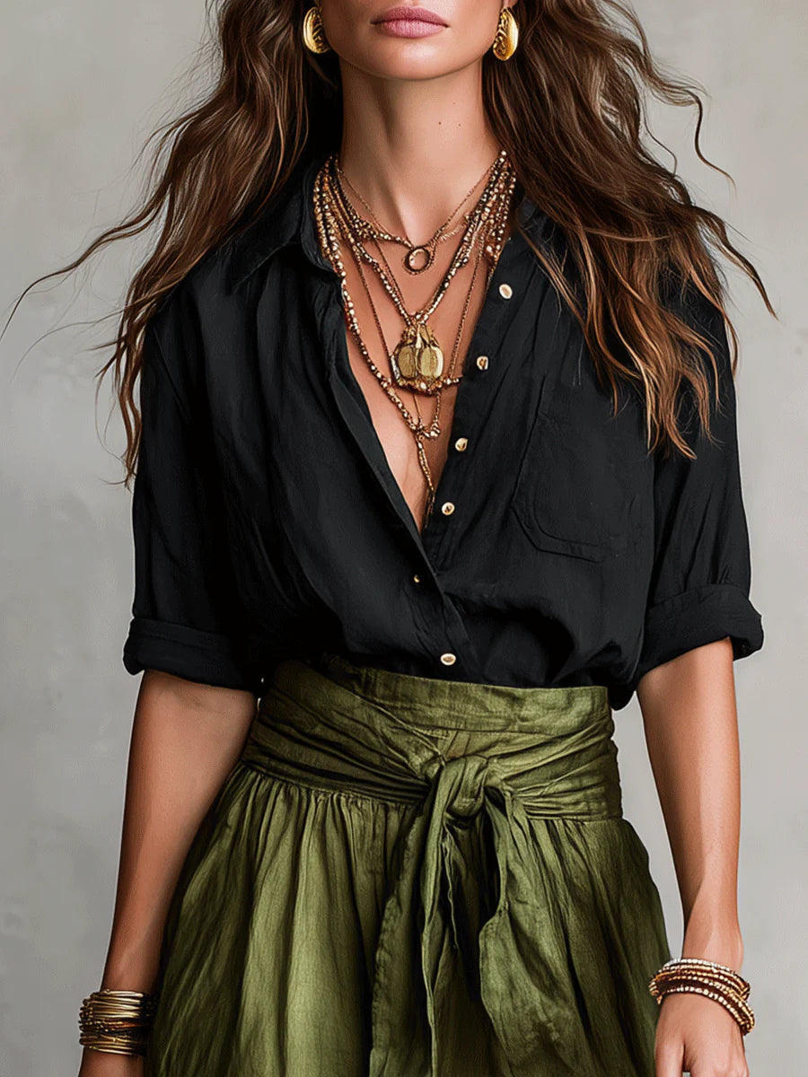 RIVER | ELEGANT TWO-PIECE MIDI SKIRT SET