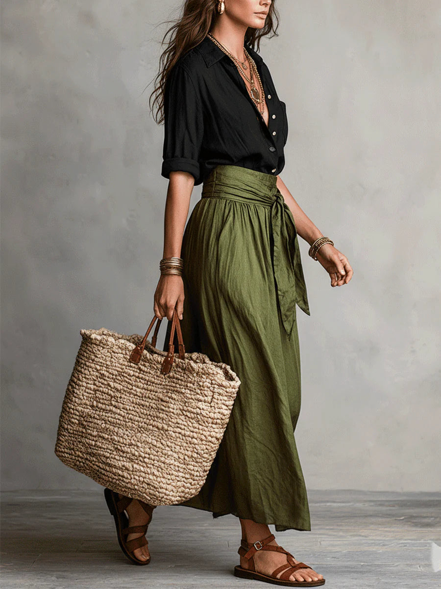 RIVER | ELEGANT TWO-PIECE MIDI SKIRT SET
