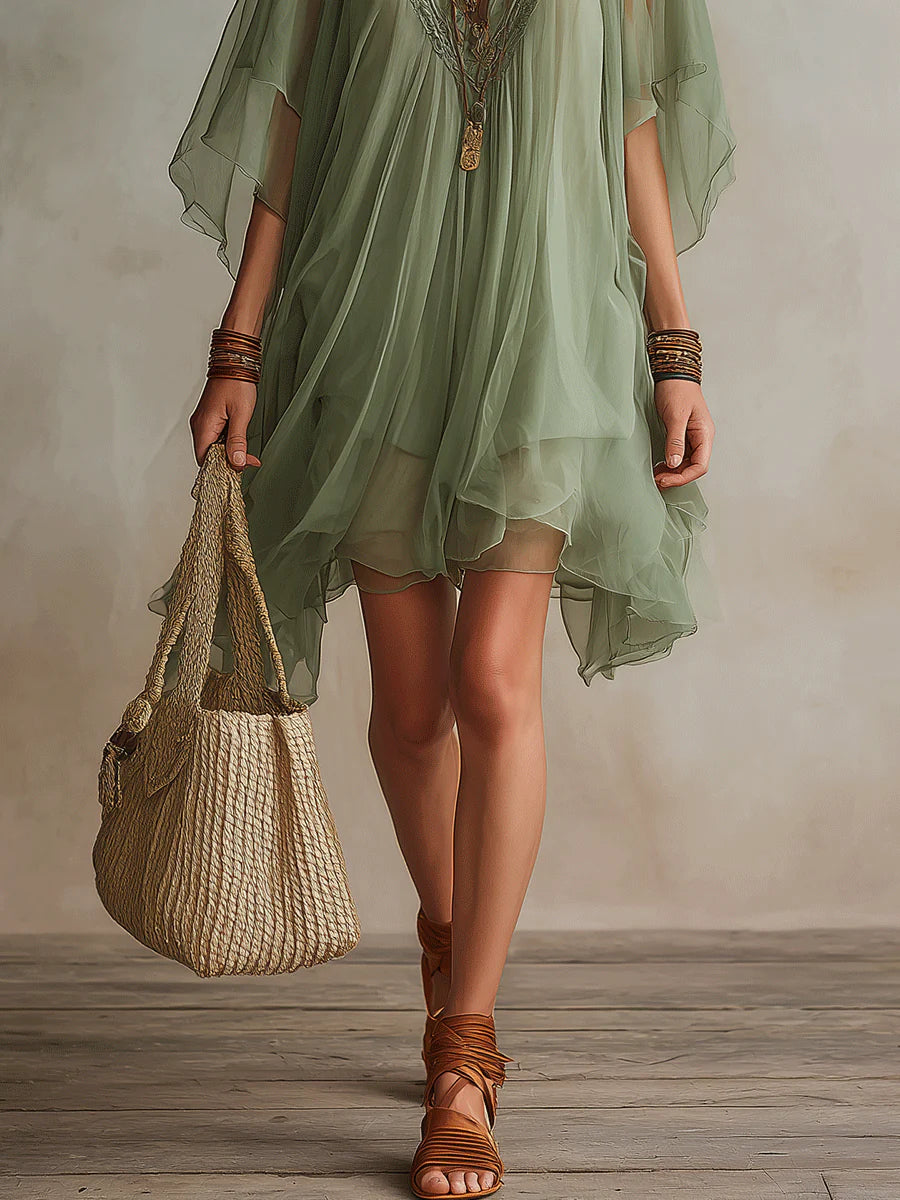 ELVIRA | LAYERED FLOWY MINI DRESS