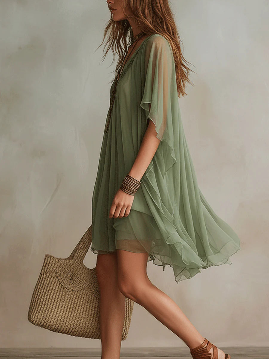 ELVIRA | LAYERED FLOWY MINI DRESS