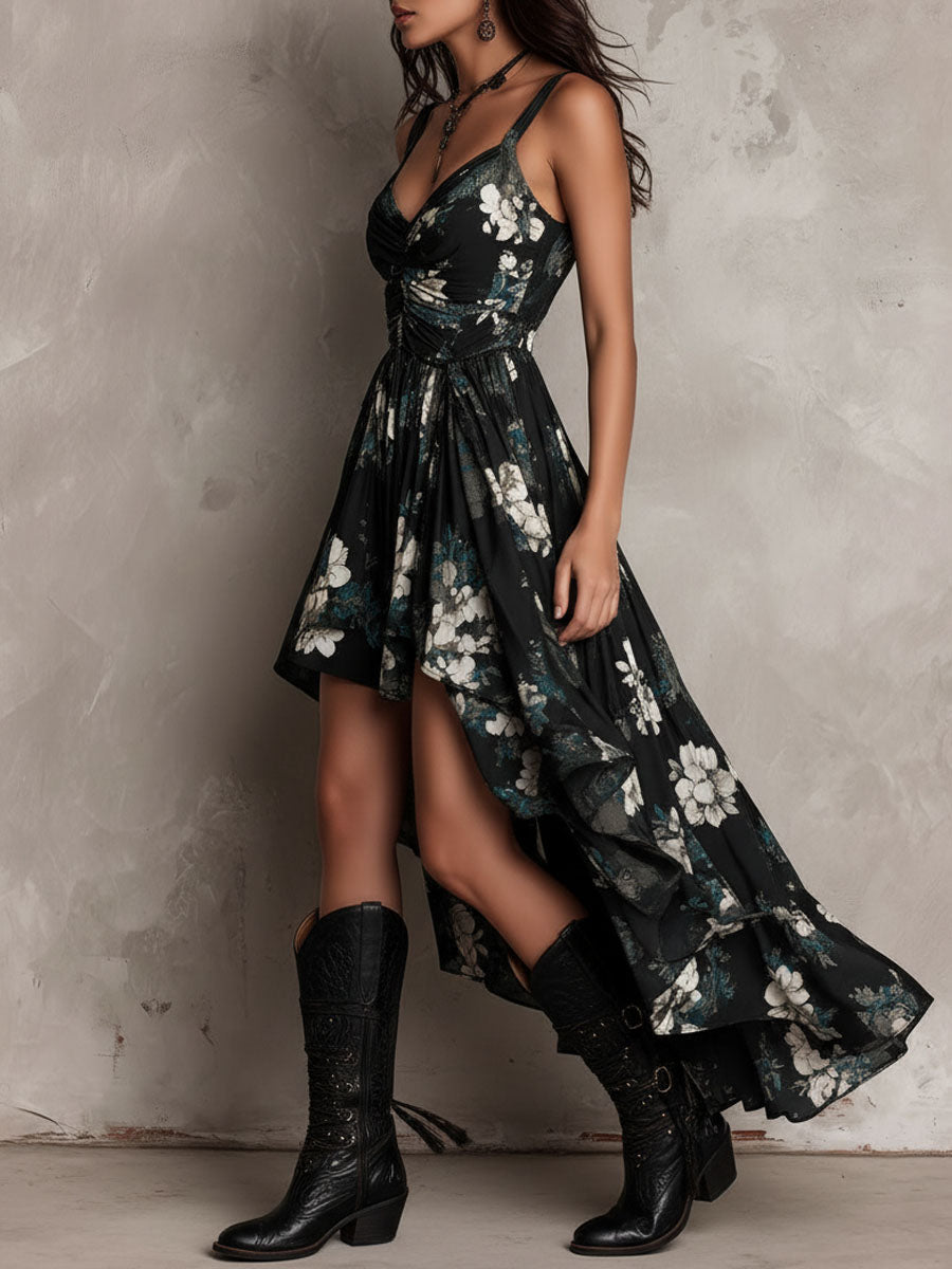 LIVIA | BOHEMIAN FLORAL STRAPLESS MAXI DRESS