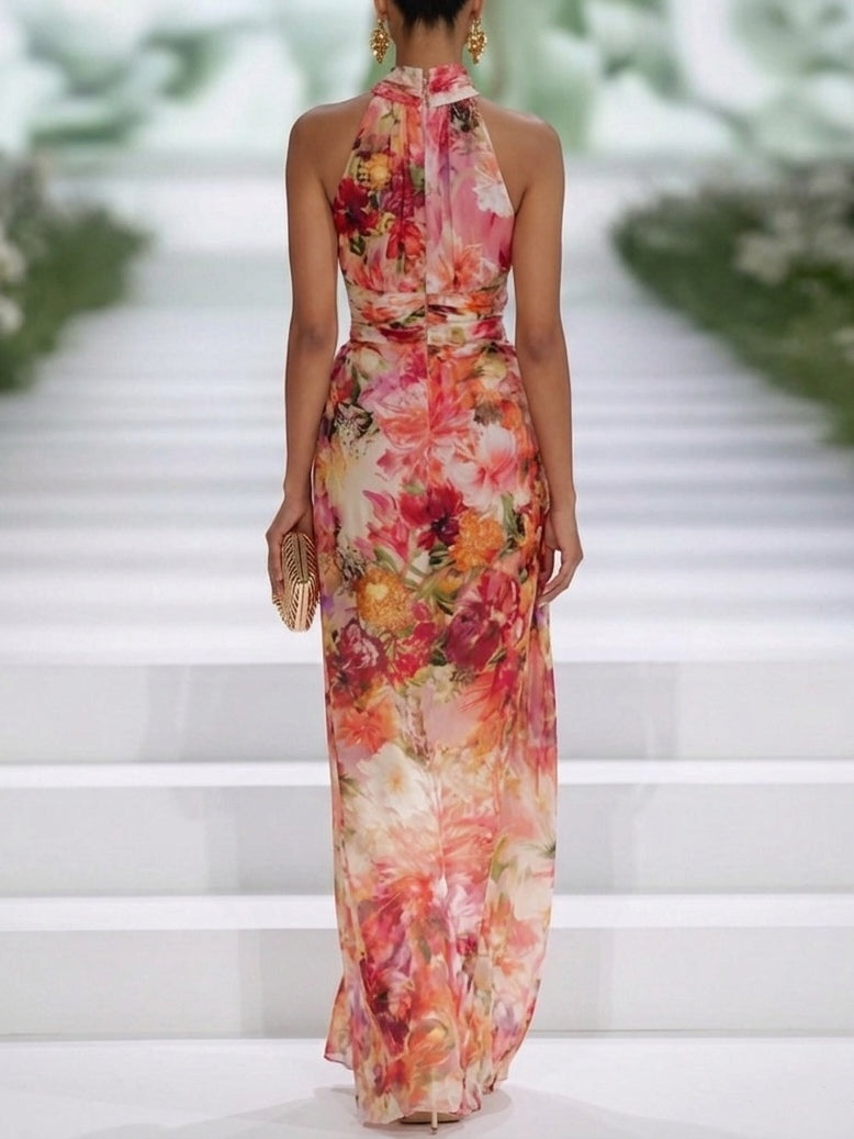 RUBINA | FLORAL HALTER MAXI DRESS