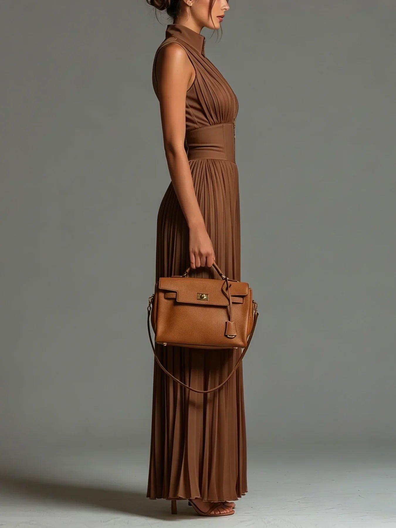 MELISSA | ELEGANT PLEATED HALTER JUMPSUIT