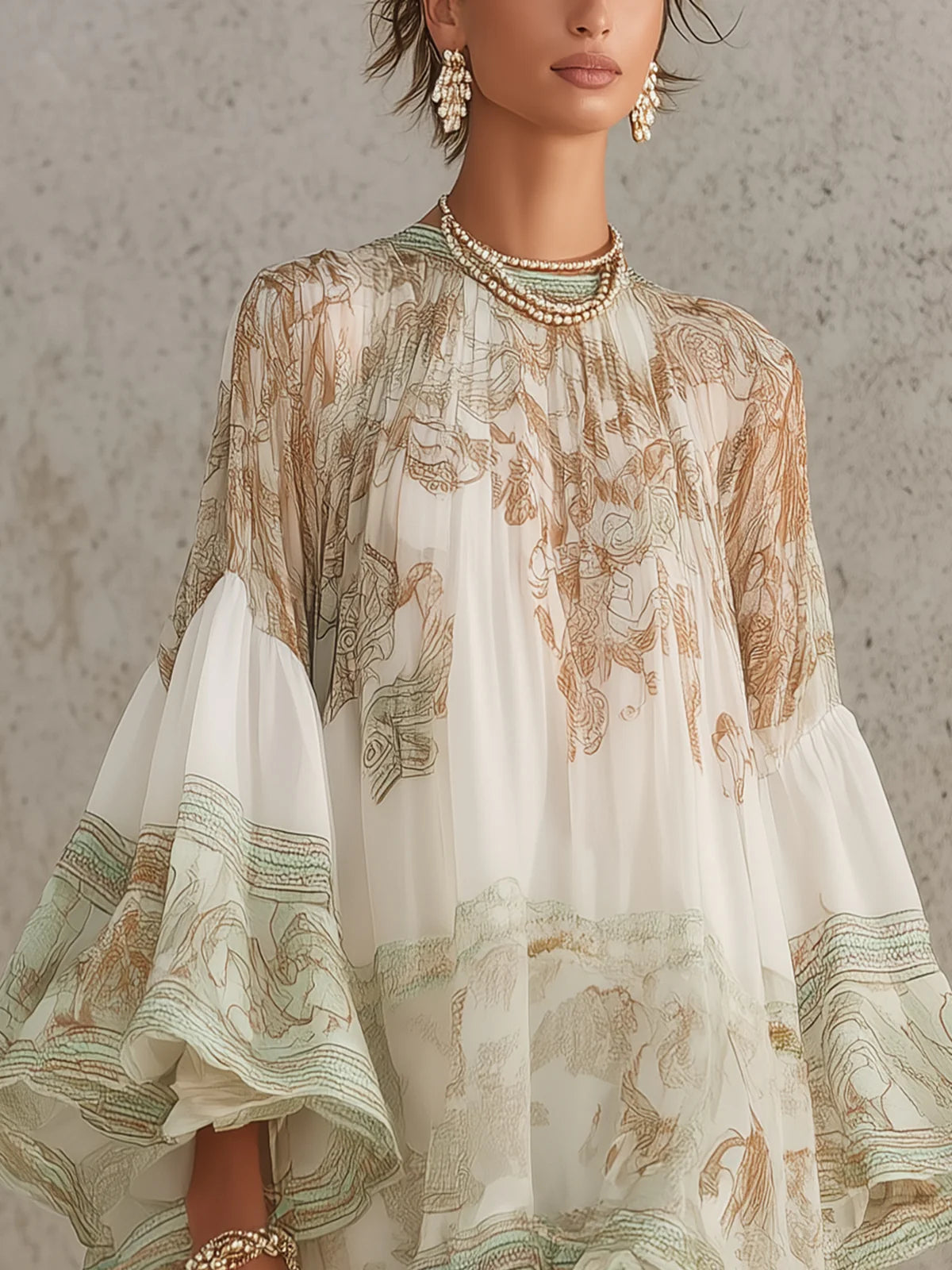 CELINA | RUFFLE HEM CHIFFON MINI DRESS