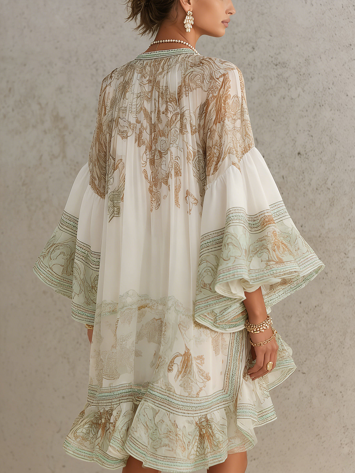 CELINA | RUFFLE HEM CHIFFON MINI DRESS