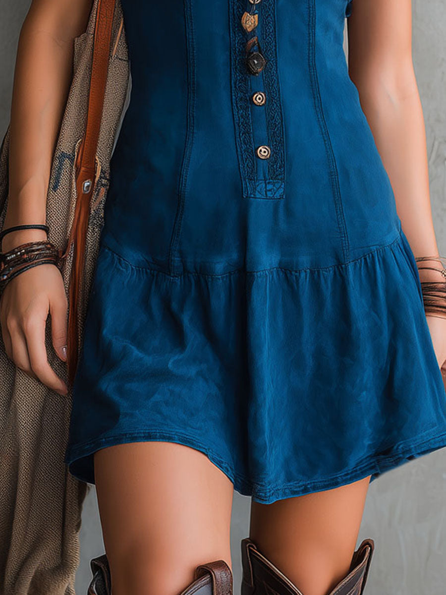 MILA | BUTTON-DOWN SLEEVELESS MINI DRESS