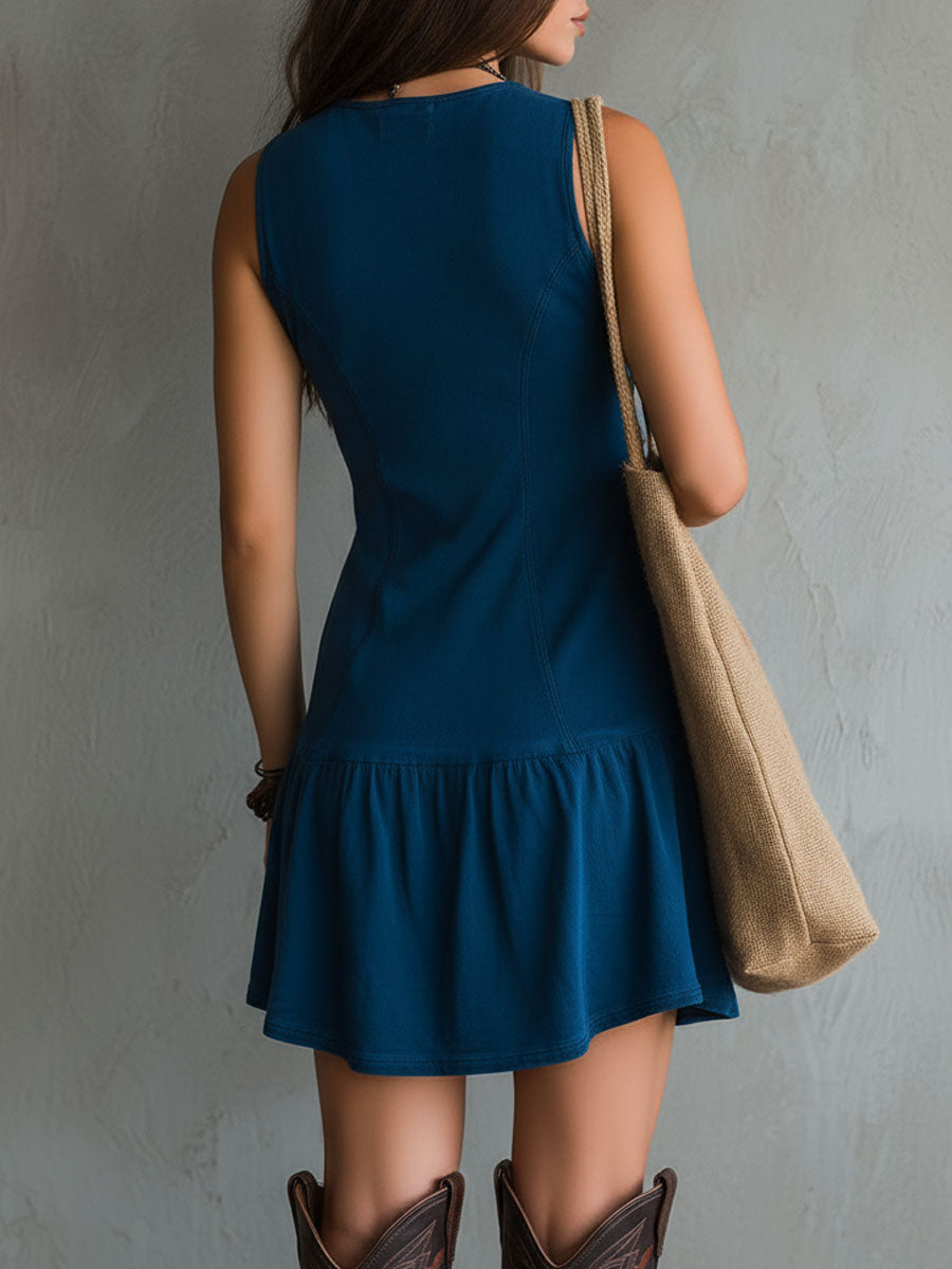 MILA | BUTTON-DOWN SLEEVELESS MINI DRESS