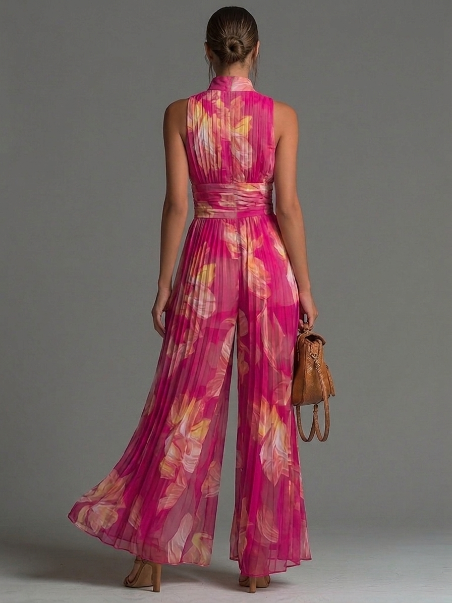 VIVIENNE | FLORAL WIDE-LEG CHIFFON JUMPSUIT