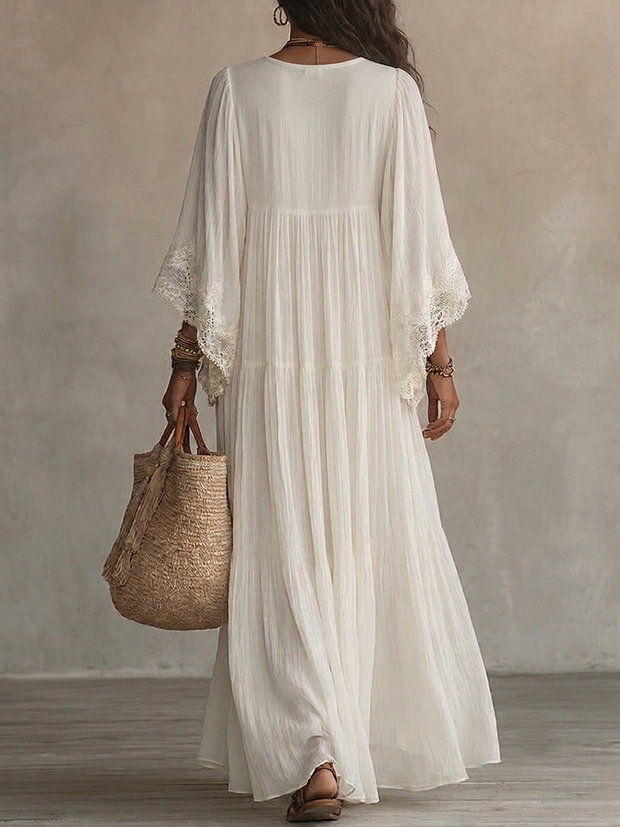 SERINA | CHIFFON AND LACE MAXI DRESS