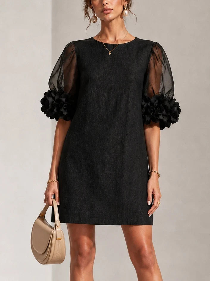 DORA | FLORAL-CUFF MINI DRESS