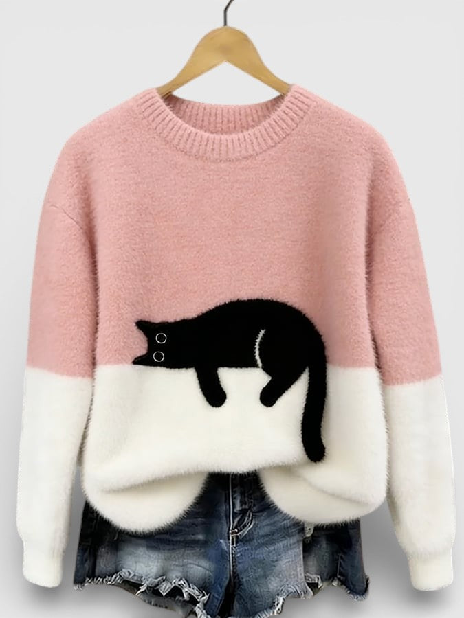 LINDA | GRAPHIC CAT PRINT HOODIE