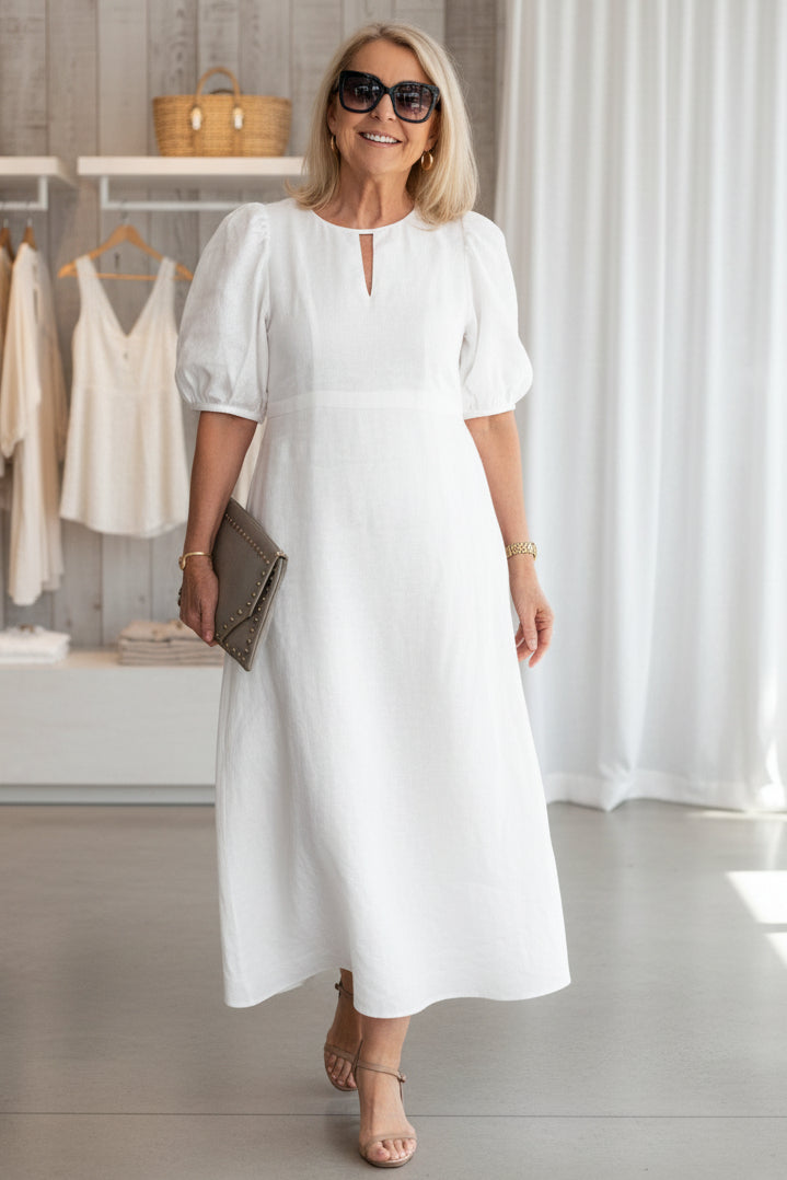 MARGARET | ELEGANT MIDI DRESS WITH TUMMY COVERAGE