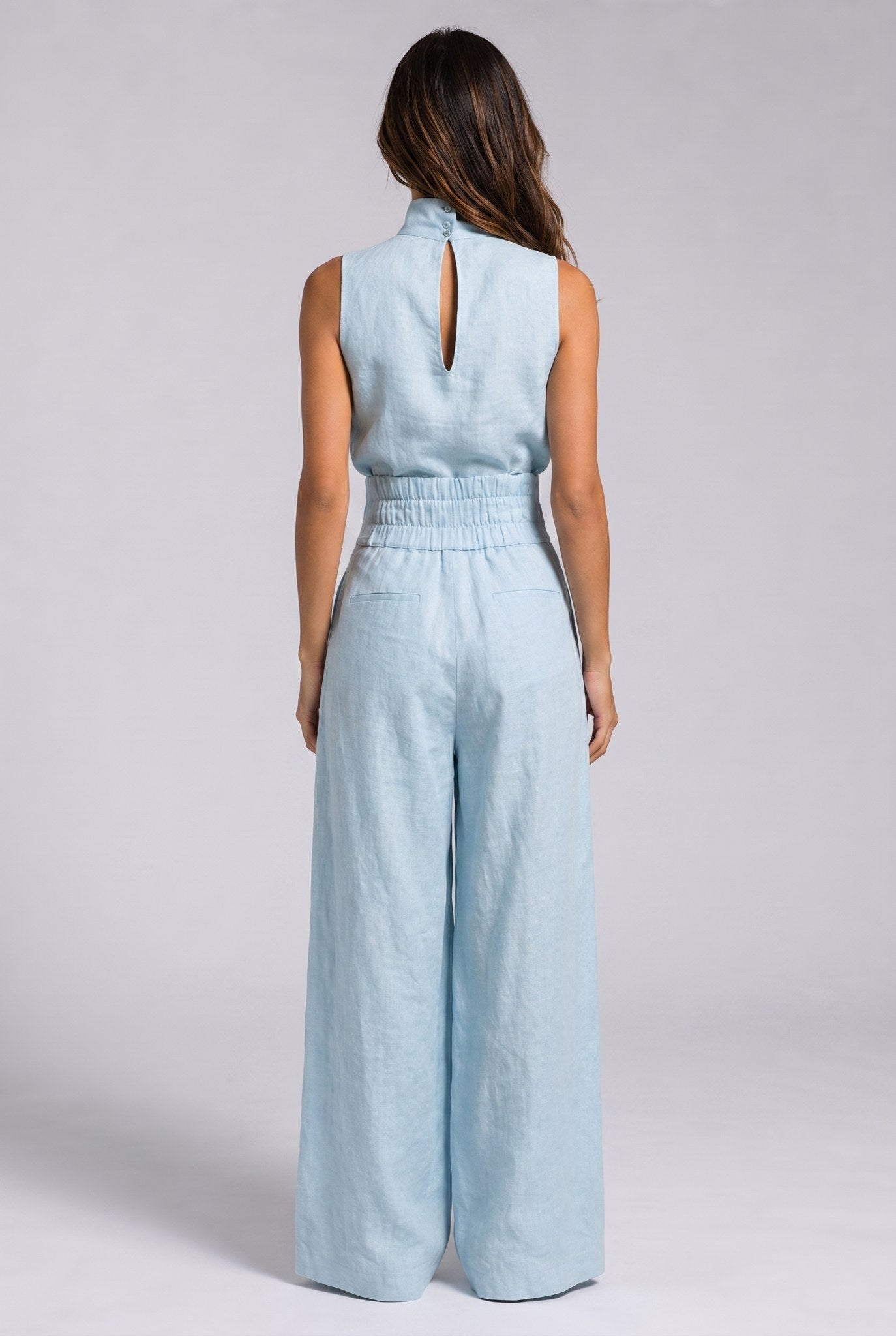 LUNARIA | ELEGANT HIGH-NECK WIDE-LEG JUMPSUIT