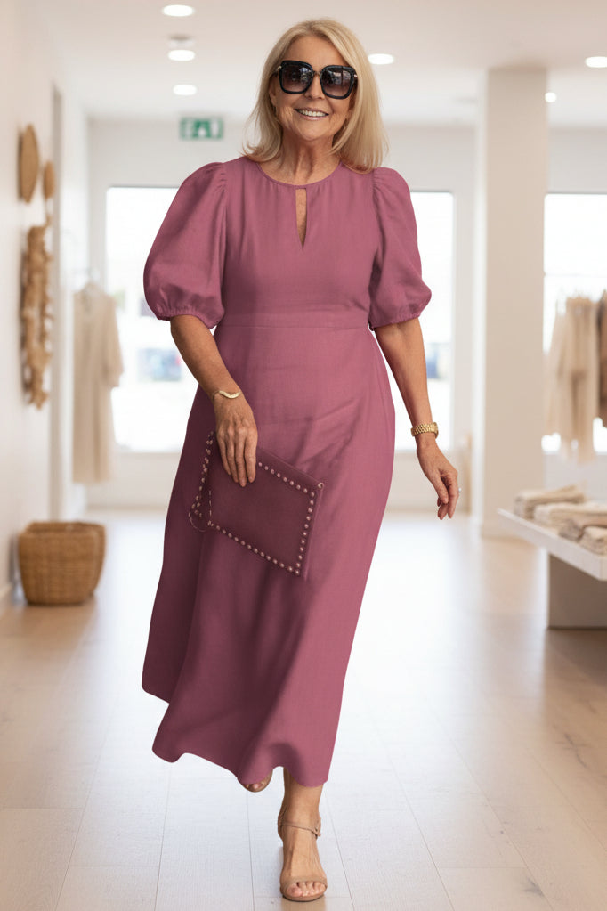 MARGARET | ELEGANT MIDI DRESS WITH TUMMY COVERAGE
