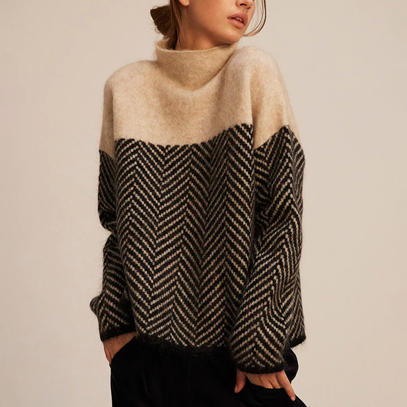 BELLA | TRENDY HIGH-COLLAR SWEATER