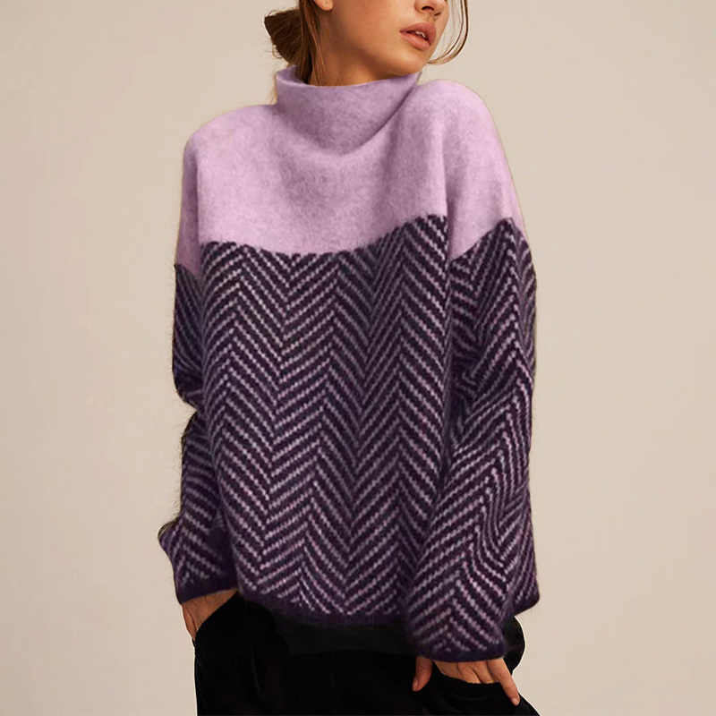BELLA | TRENDY HIGH-COLLAR SWEATER