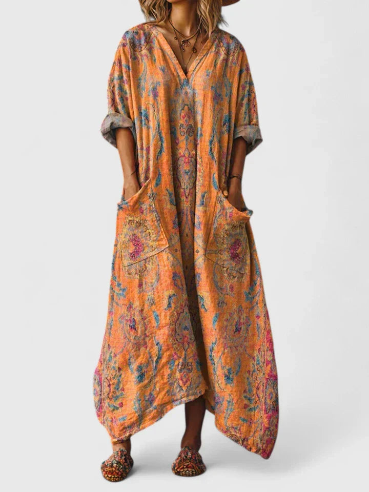 KIRSTY | STYLISH TUMMY COVERING V-NECK DRESS