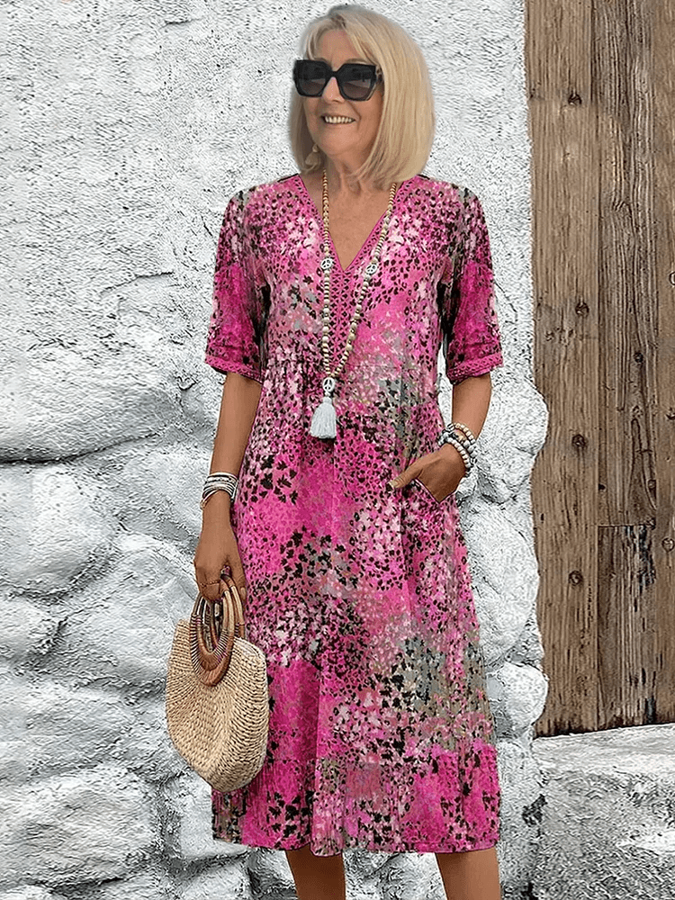 ROSALIE | ELEGANT FLORAL MIDI DRESS