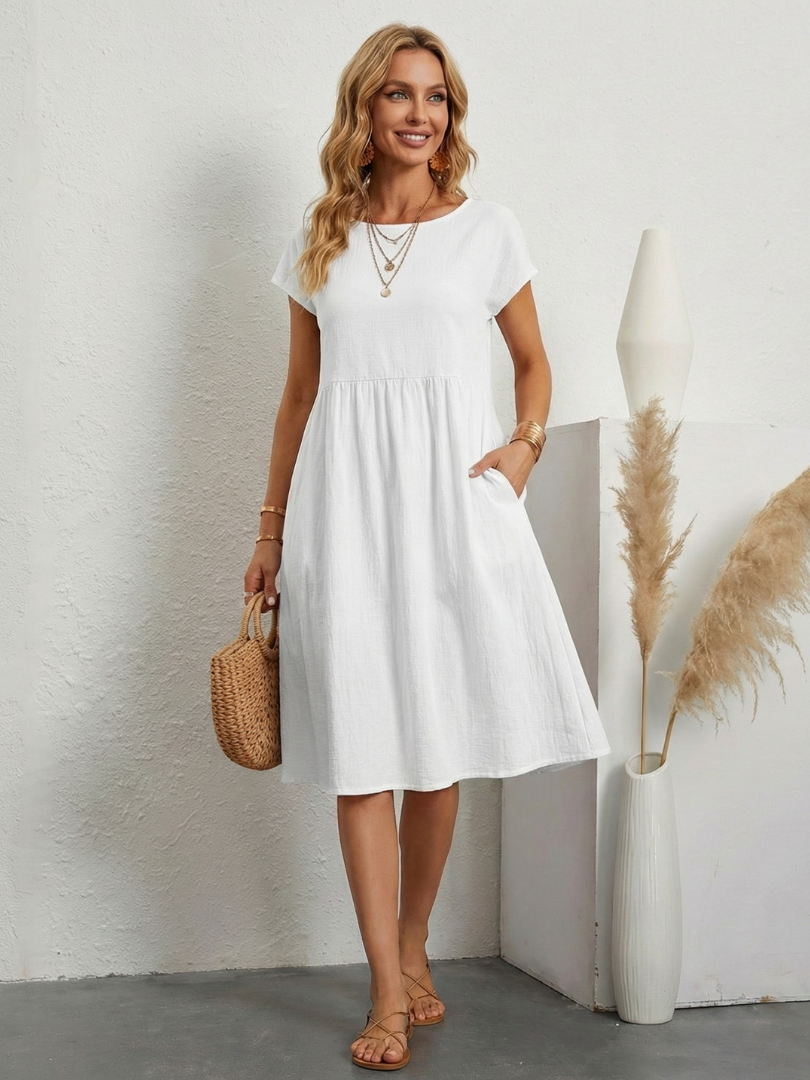 ELENI | STYLISH TUMMY COVERING POCKET DRESS