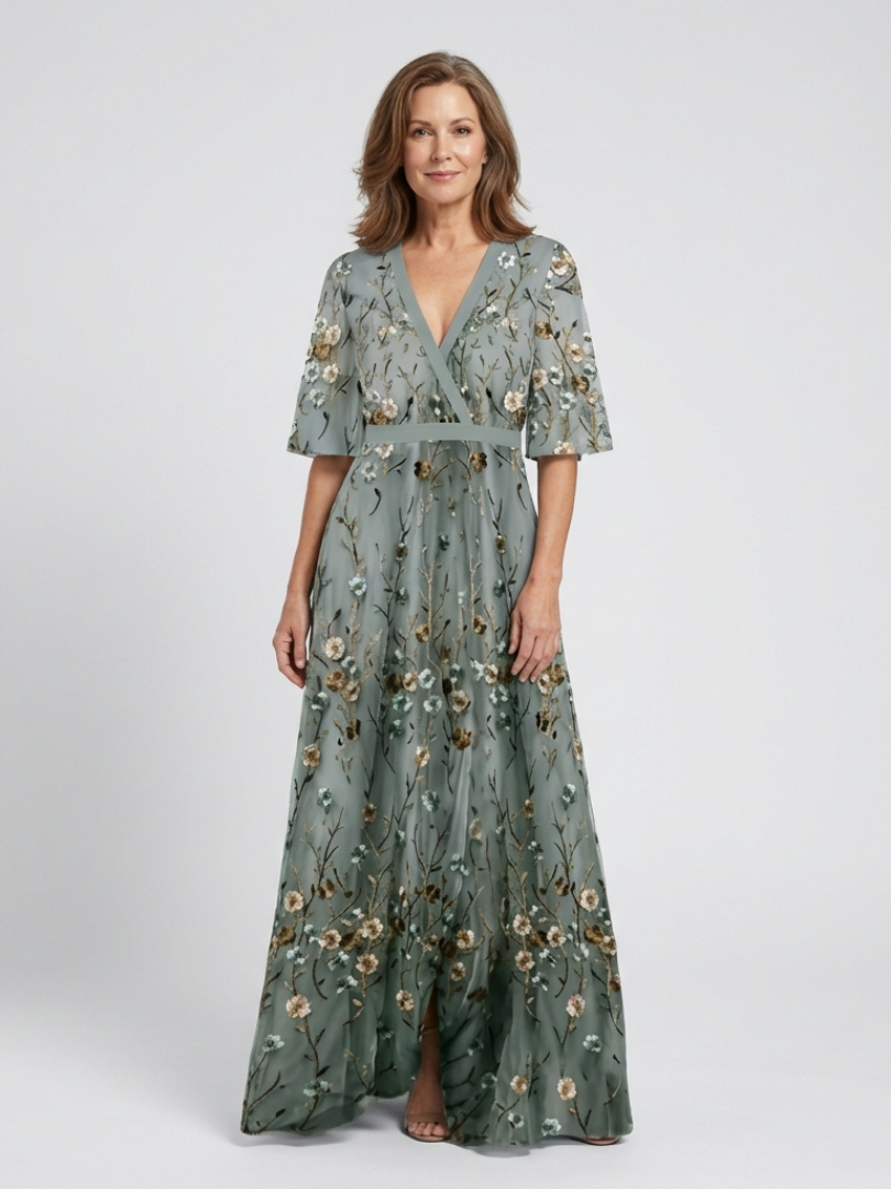 ELIZA | FLORAL MAXI DRESS WITH TUMMY COVERAGE