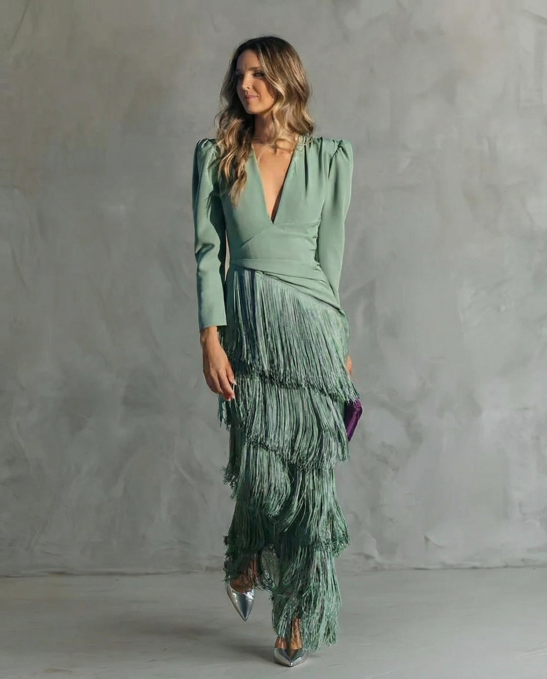 SUMMER | ELEGANT TUMMY COVERING FRINGE MIDI DRESS