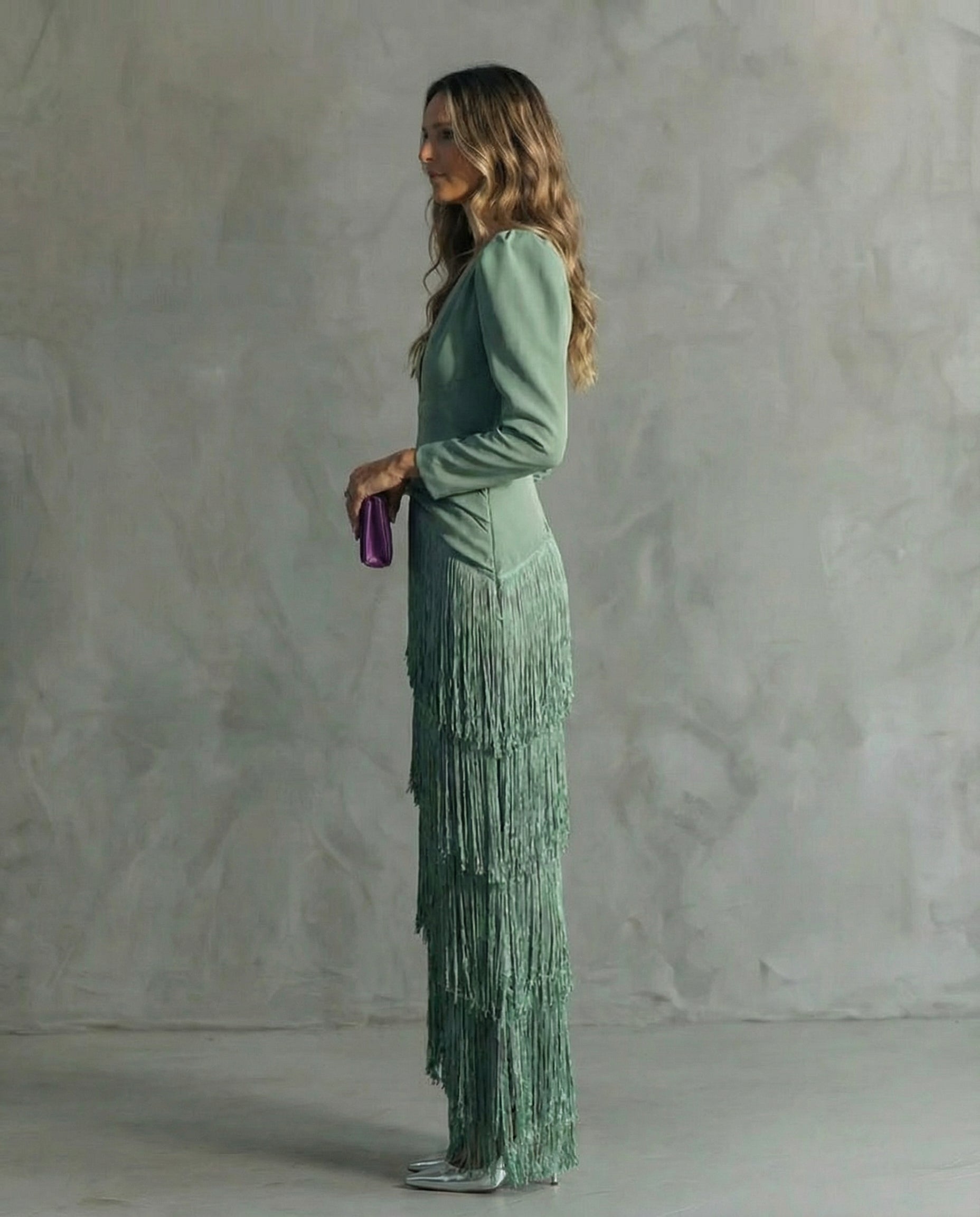SUMMER | ELEGANT TUMMY COVERING FRINGE MIDI DRESS